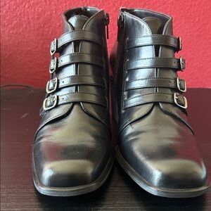 Bernardo Black Ankle Boots with Buckle Detail